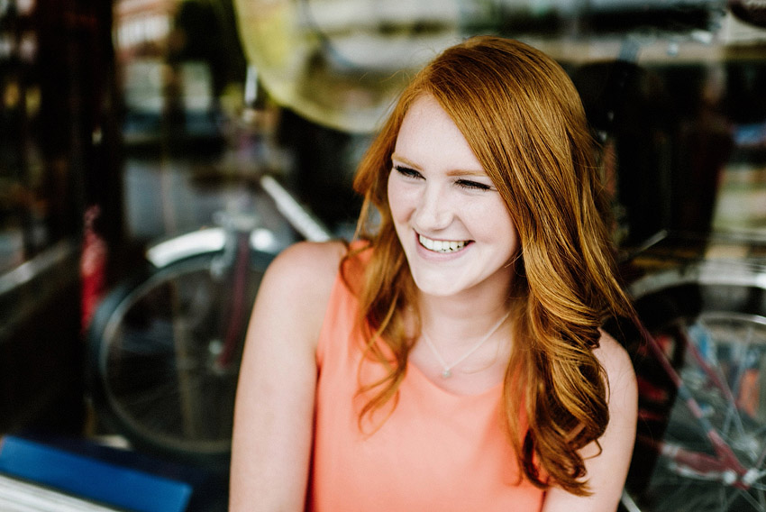 redhead senior smiling