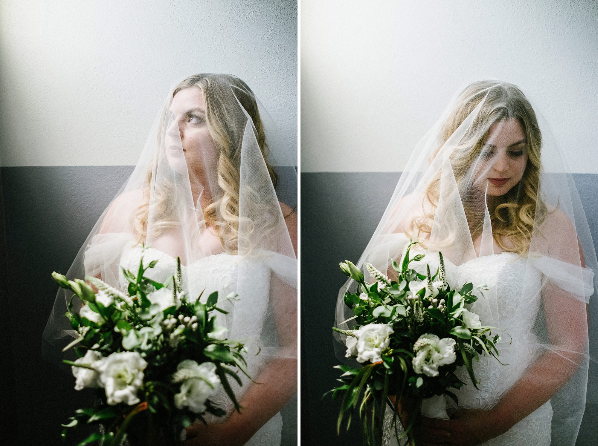 bride, bouquet, window light