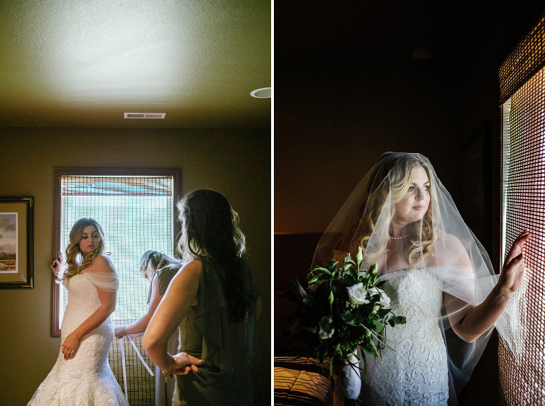 bride, wedding dress, window light